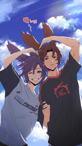 Halfbodyx2 Colored Sketch + composing